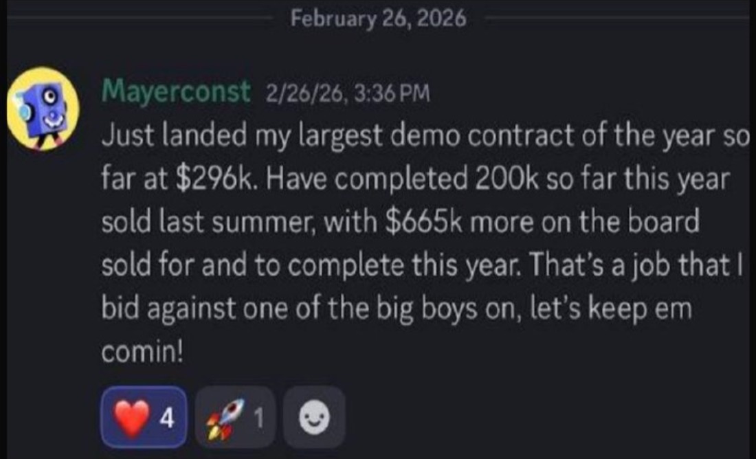 Mayer — $300K demolition job contract